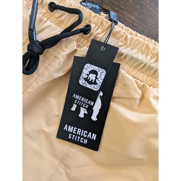 American Stitch Women's Size XL Nylon Cargo Utility Pants Joggers Khaki Yellow - Picture 5 of 12